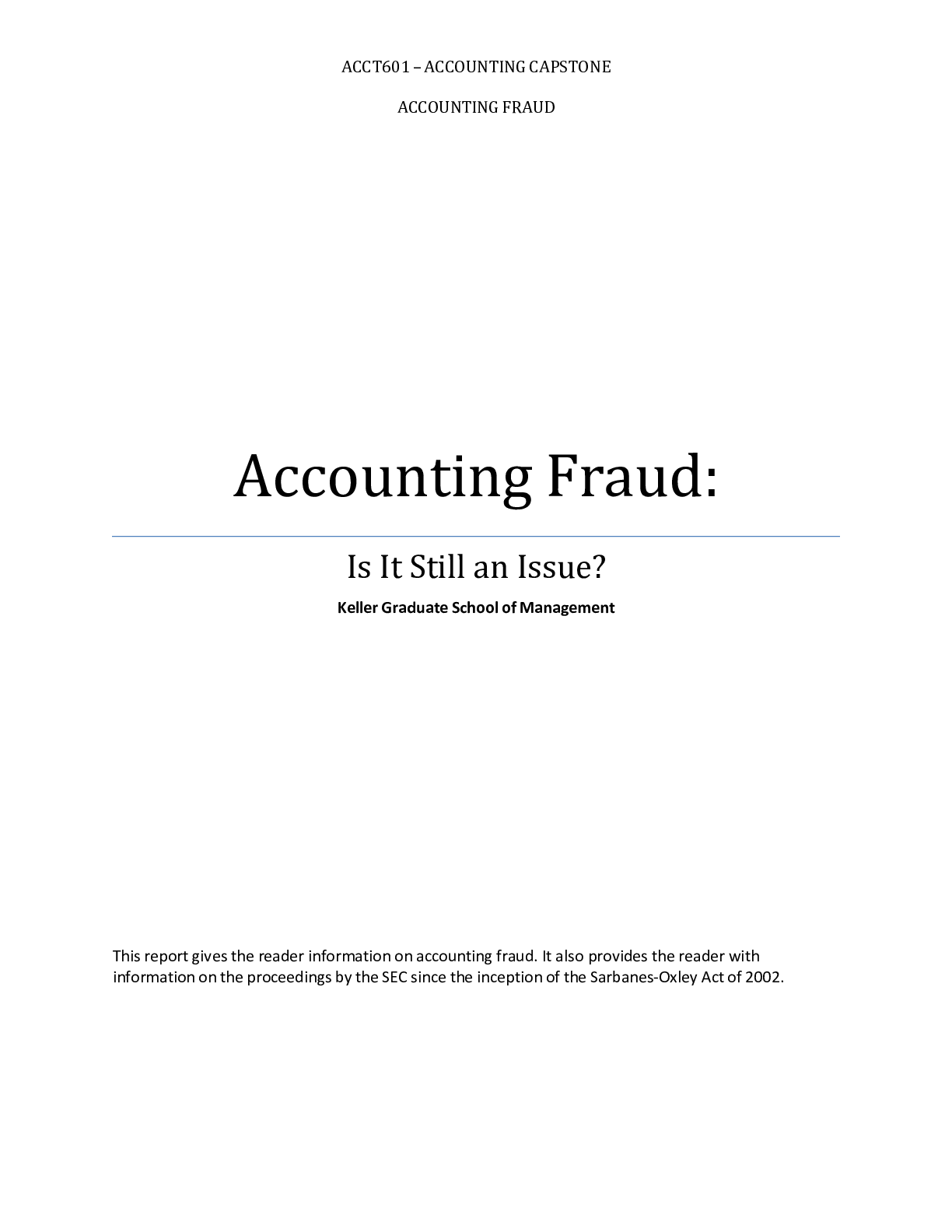 Preview image for ACCT 601 Week 7 Final Term Paper: Financial Accounting Fraud (graded)